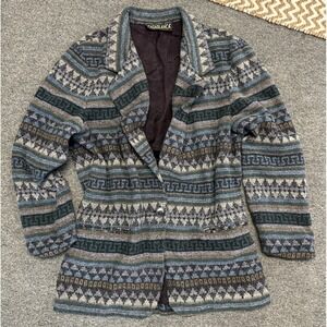 Vintage Casablanca Blazer Jacket Womens 14 Wool Southwestern Navajo Aztec Jacket